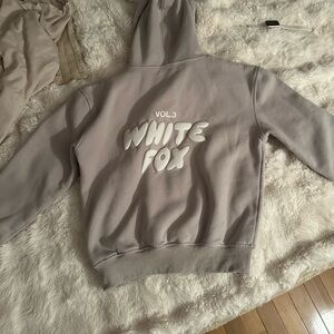 White Fox Gray Hoodie